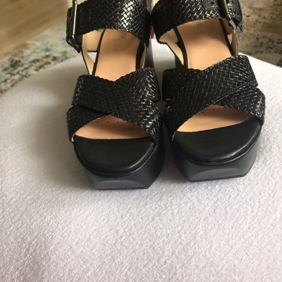New Geox Sandals Wedge for Women Black 37 1/2 - Picture 12 of 12